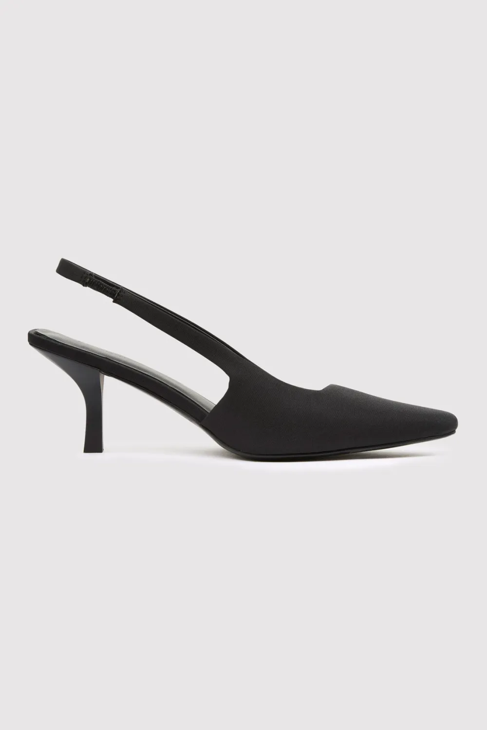 Paris Sling Back Kitten Heel - Black|St. Agni Hot