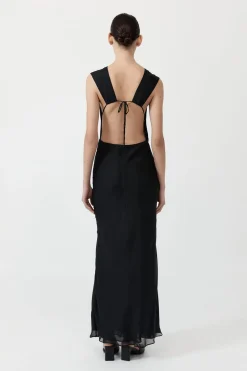 Pinstripe Silk Maxi Dress -|St. Agni Cheap