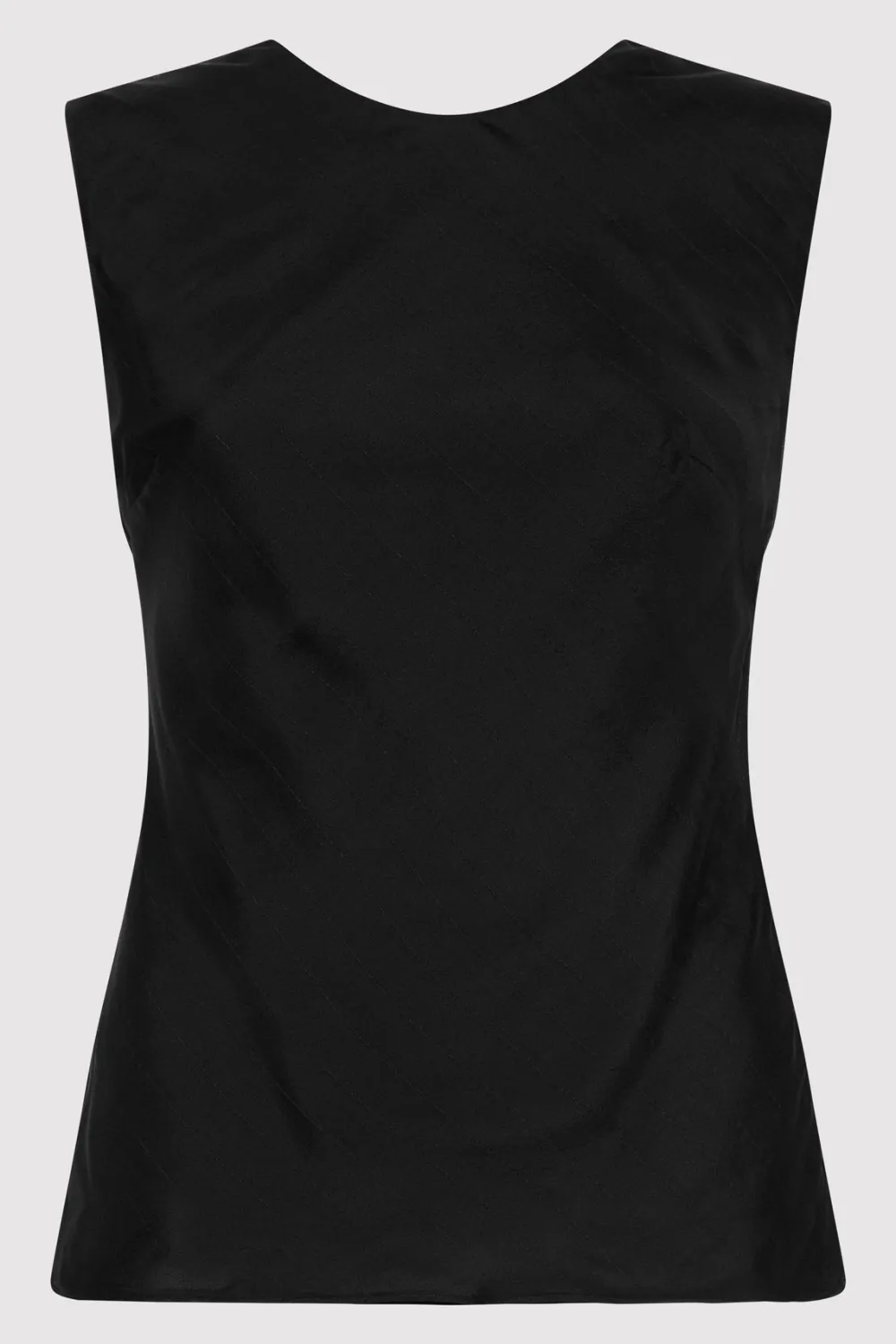 Pinstripe Silk Top - Black|St. Agni Fashion