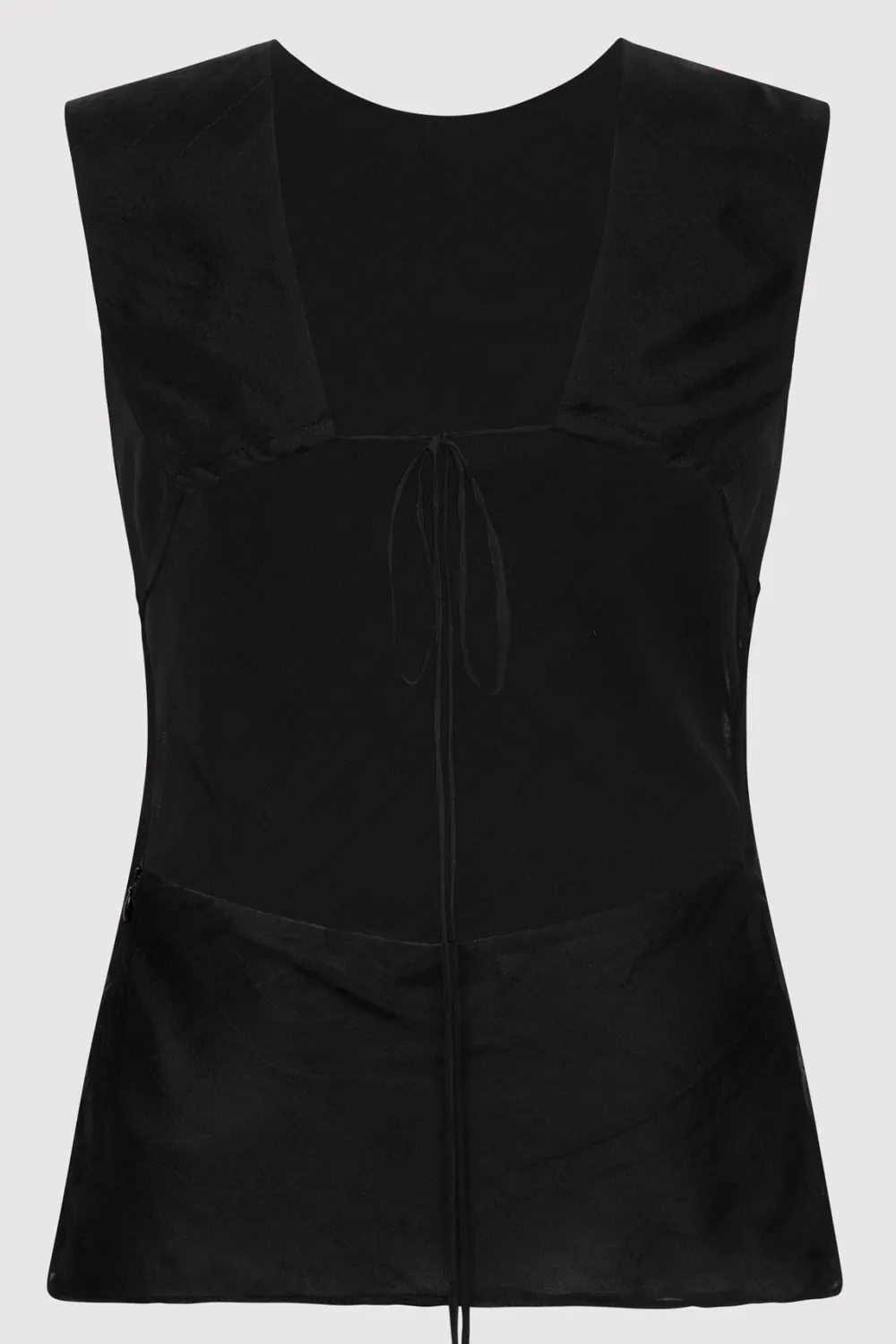 Pinstripe Silk Top - Black|St. Agni Fashion
