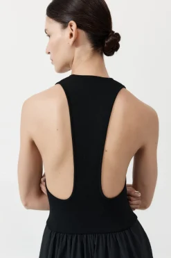 Plunge Neck Dress - Black|St. Agni Sale