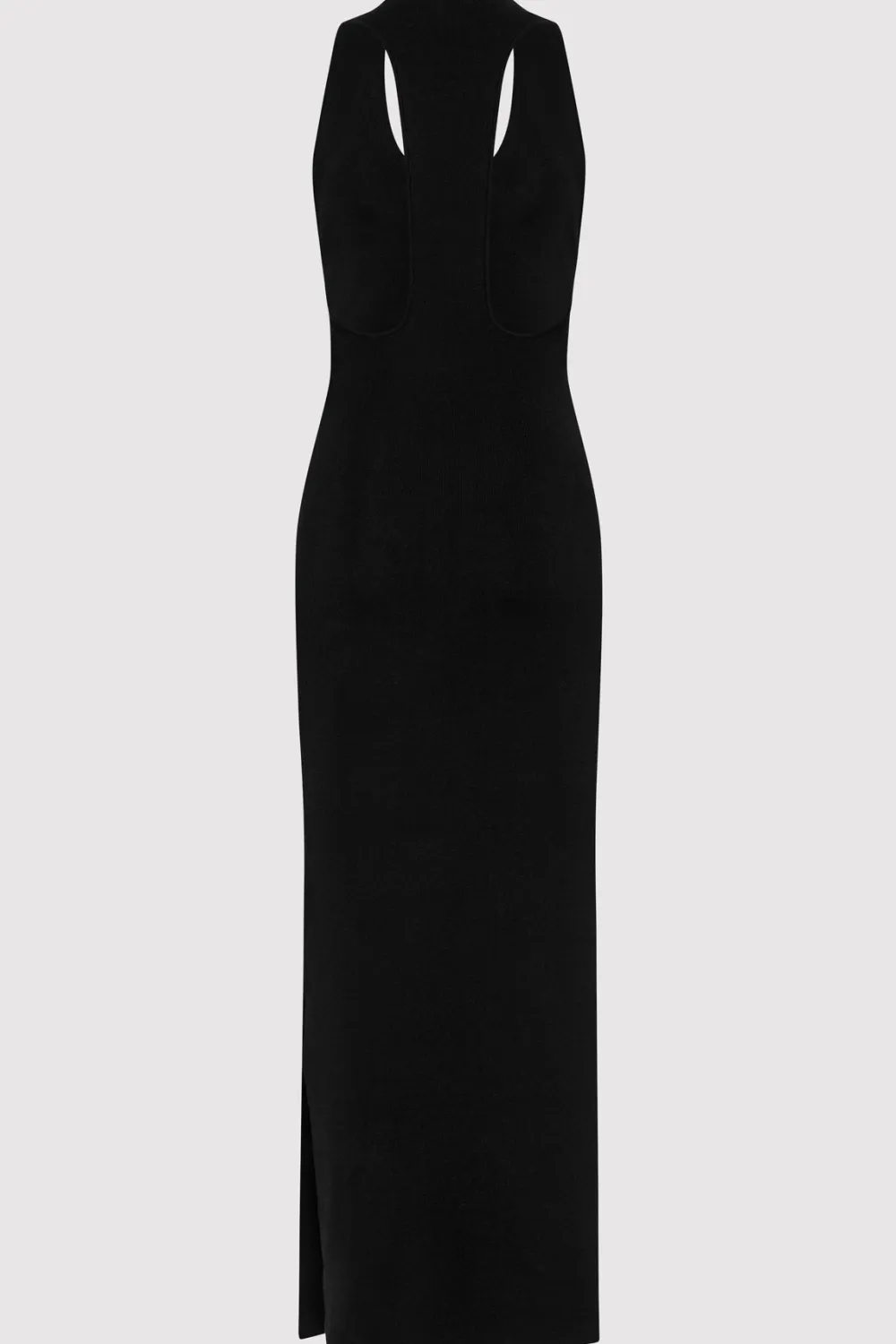 Plunge Neck Knit Dress - Black|St. Agni Fashion