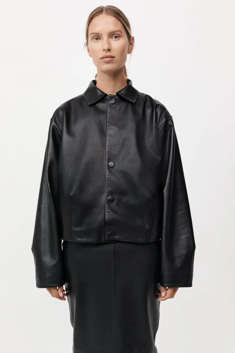 PRE-ORDER: Cocoon Leather Jacket -|St. Agni New