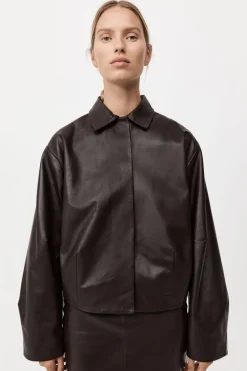 PRE-ORDER: Cocoon Leather Jacket -|St. Agni Best Sale