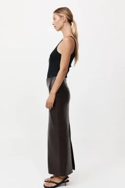 PRE-ORDER: Leather Column Skirt -|St. Agni Shop