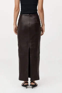 PRE-ORDER: Leather Column Skirt -|St. Agni Shop