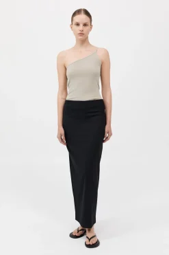 Raw Edge Column Maxi Skirt -|St. Agni Online