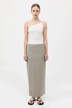 Raw Edge Column Maxi Skirt -|St. Agni Discount