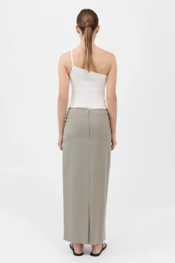 Raw Edge Column Maxi Skirt -|St. Agni Discount