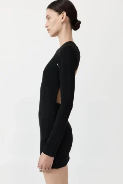 Raw Edge Mini Dress - Black|St. Agni Clearance