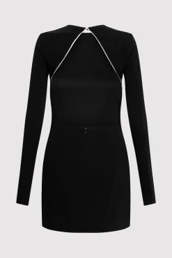 Raw Edge Mini Dress - Black|St. Agni Clearance