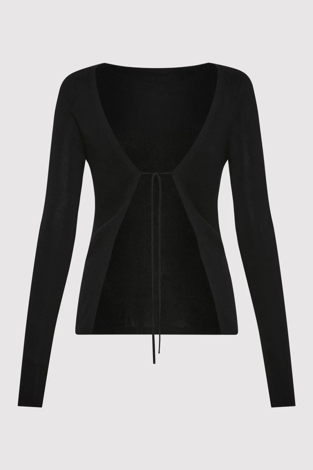 Rouleau Tie Reversible Knit Top - Black|St. Agni Clearance