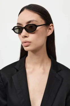 90s Slim Oval Sunglasses -|St. Agni Flash Sale