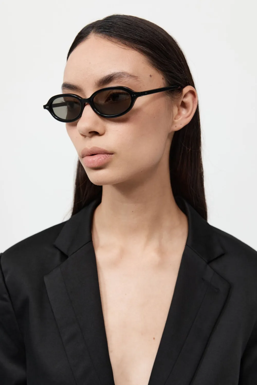 90s Slim Oval Sunglasses -|St. Agni Flash Sale