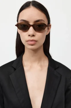 90s Slim Oval Sunglasses -|St. Agni Hot