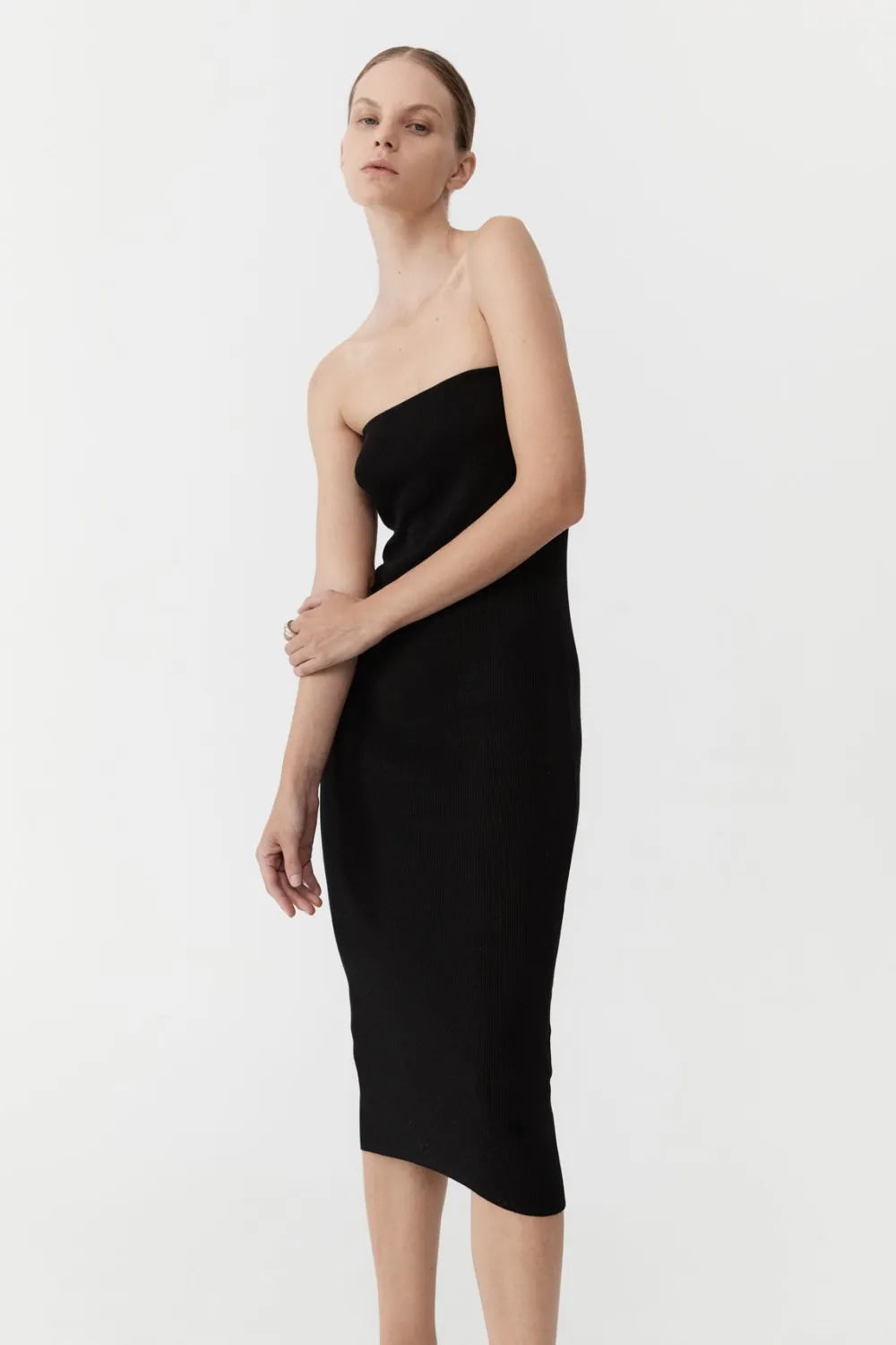 90s Strapless Knit Midi Dress -|St. Agni Store