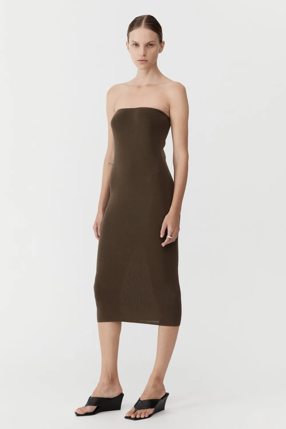 90s Strapless Knit Midi Dress -|St. Agni Shop