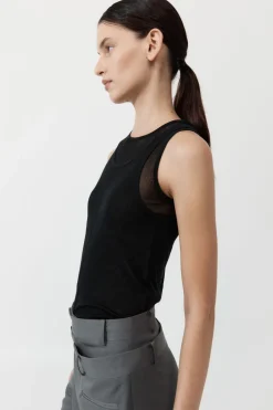 Semi Sheer Double Layer Tank -|St. Agni Hot