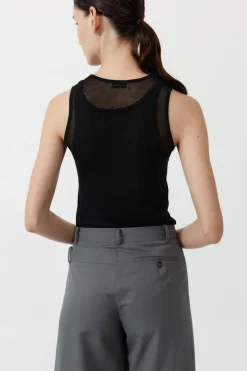 Semi Sheer Double Layer Tank -|St. Agni Hot
