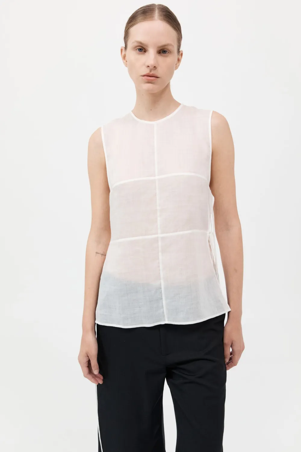 Semi Sheer Patchwork Top -|St. Agni New