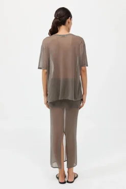 Sheer Column Skirt -|St. Agni Fashion