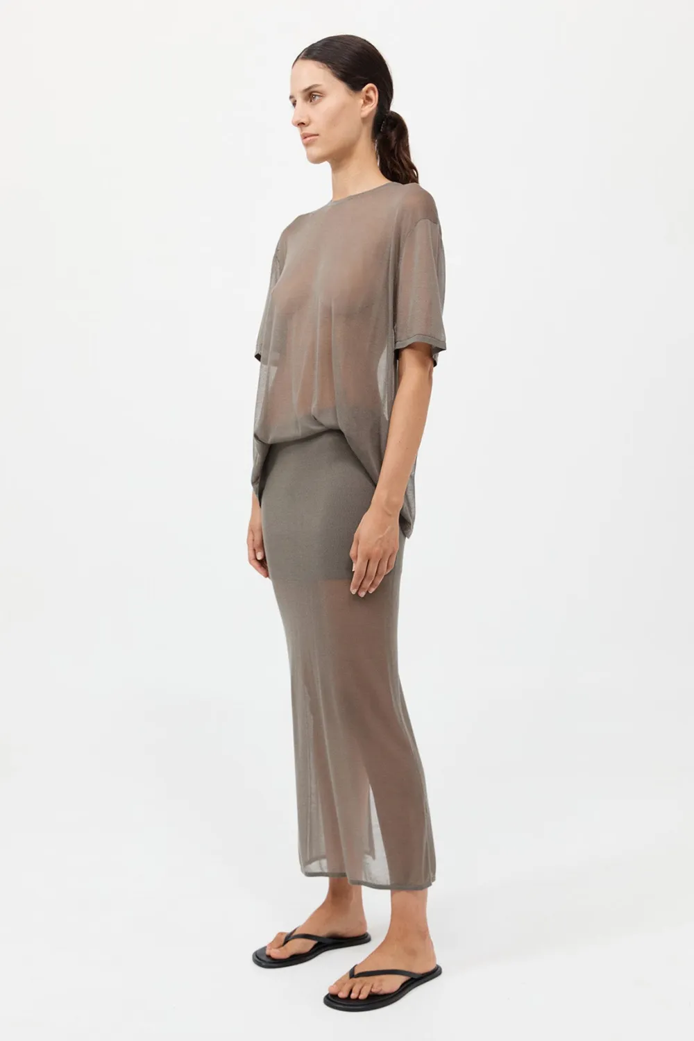 Sheer Oversized Tee -|St. Agni Discount