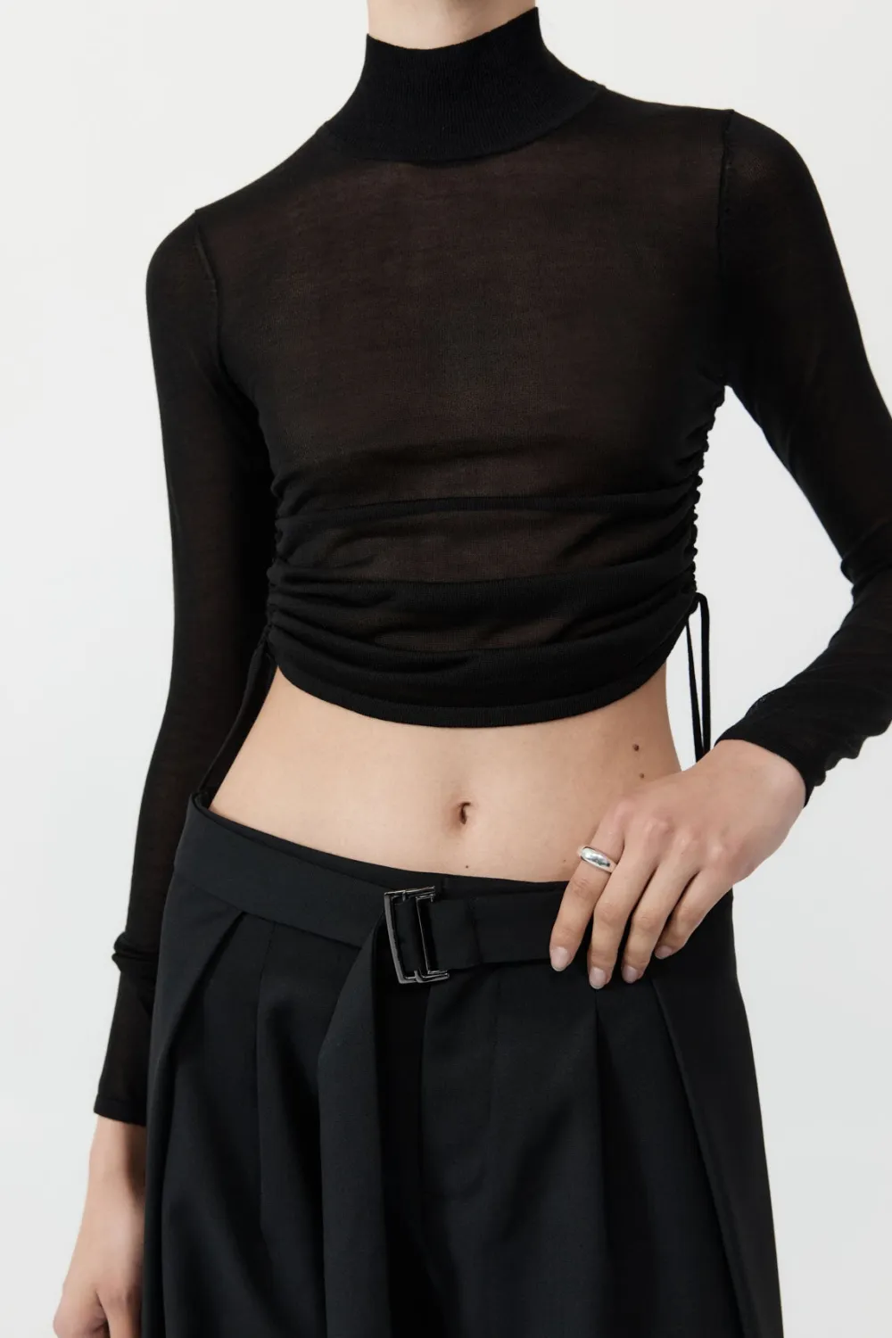 Sheer Ruched Top -|St. Agni Shop
