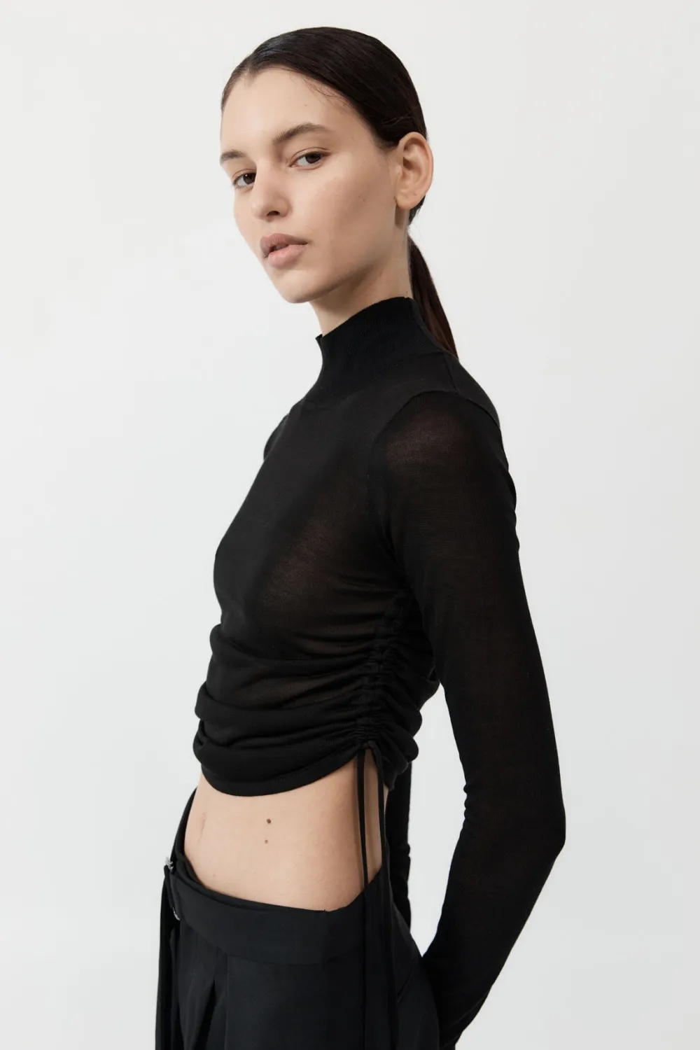 Sheer Ruched Top -|St. Agni Shop