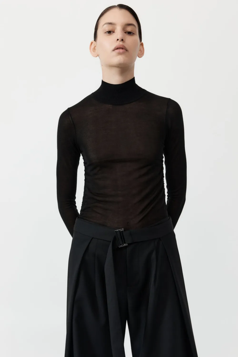 Sheer Ruched Top -|St. Agni Shop