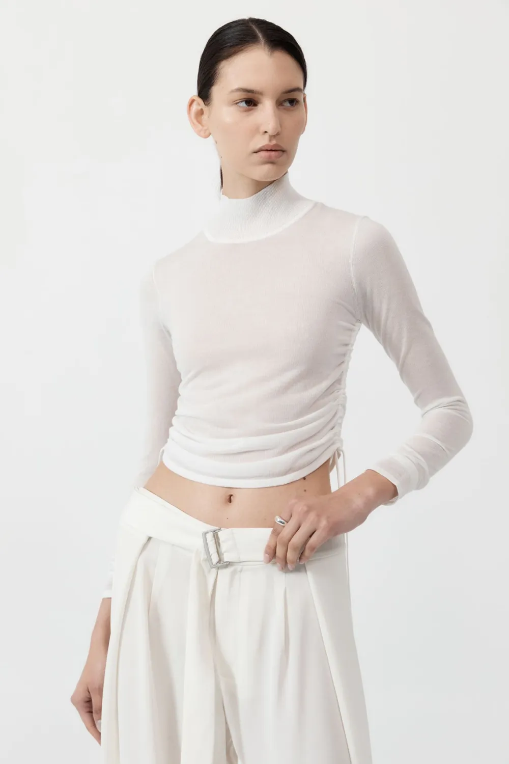 Sheer Ruched Top -|St. Agni Best