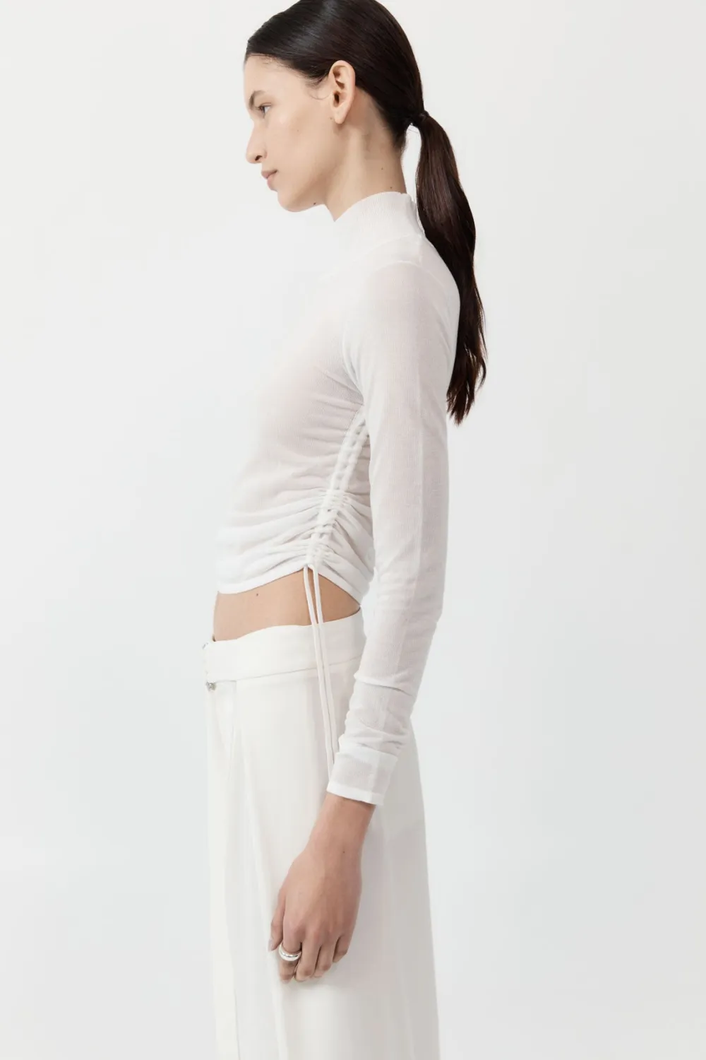 Sheer Ruched Top -|St. Agni Best