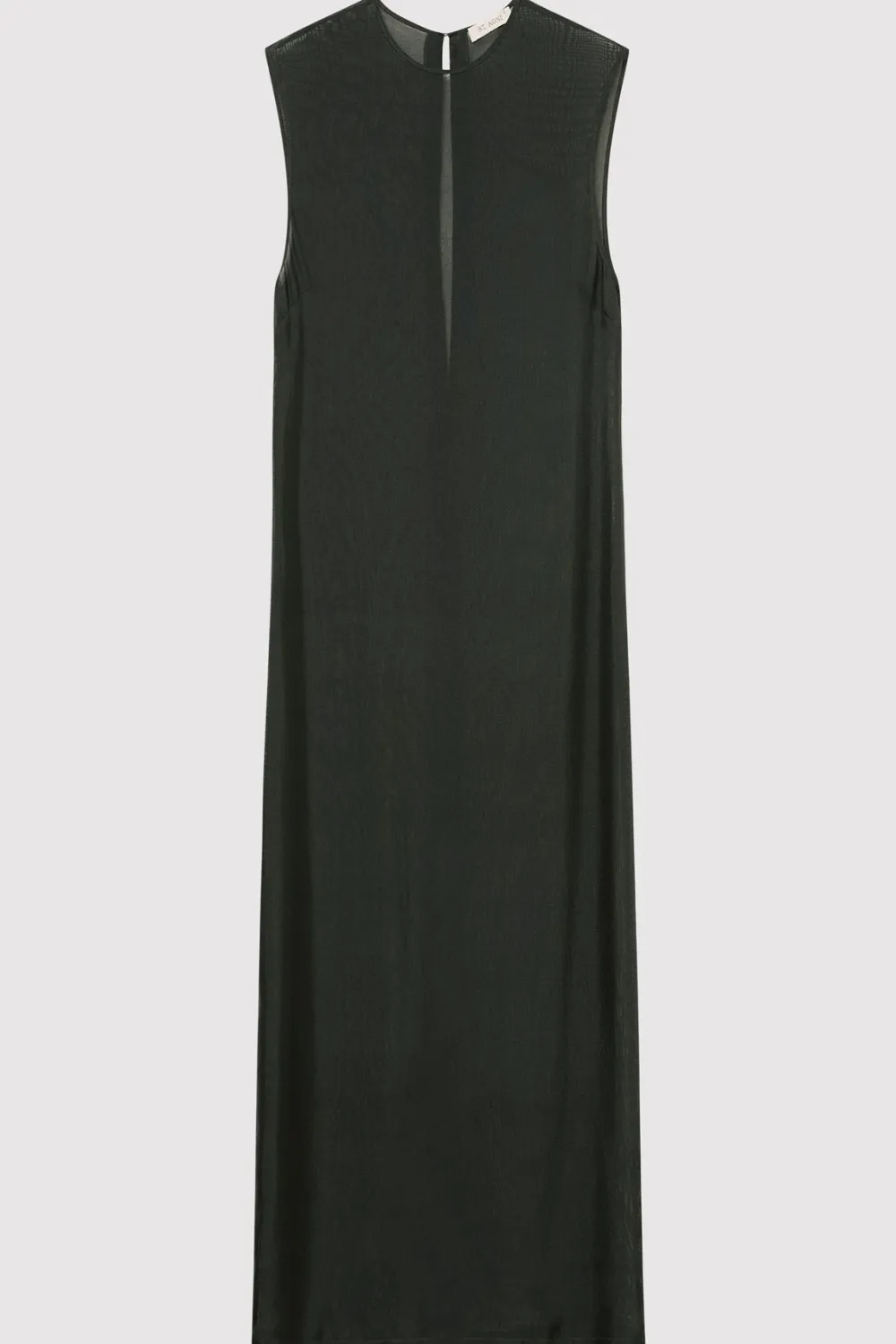 Sheer Silk Gauze Dress - Soot|St. Agni Flash Sale