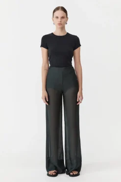 Sheer Silk Gauze Pants - Soot|St. Agni Discount