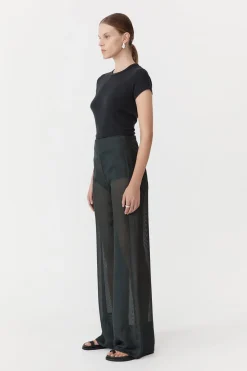 Sheer Silk Gauze Pants - Soot|St. Agni Discount