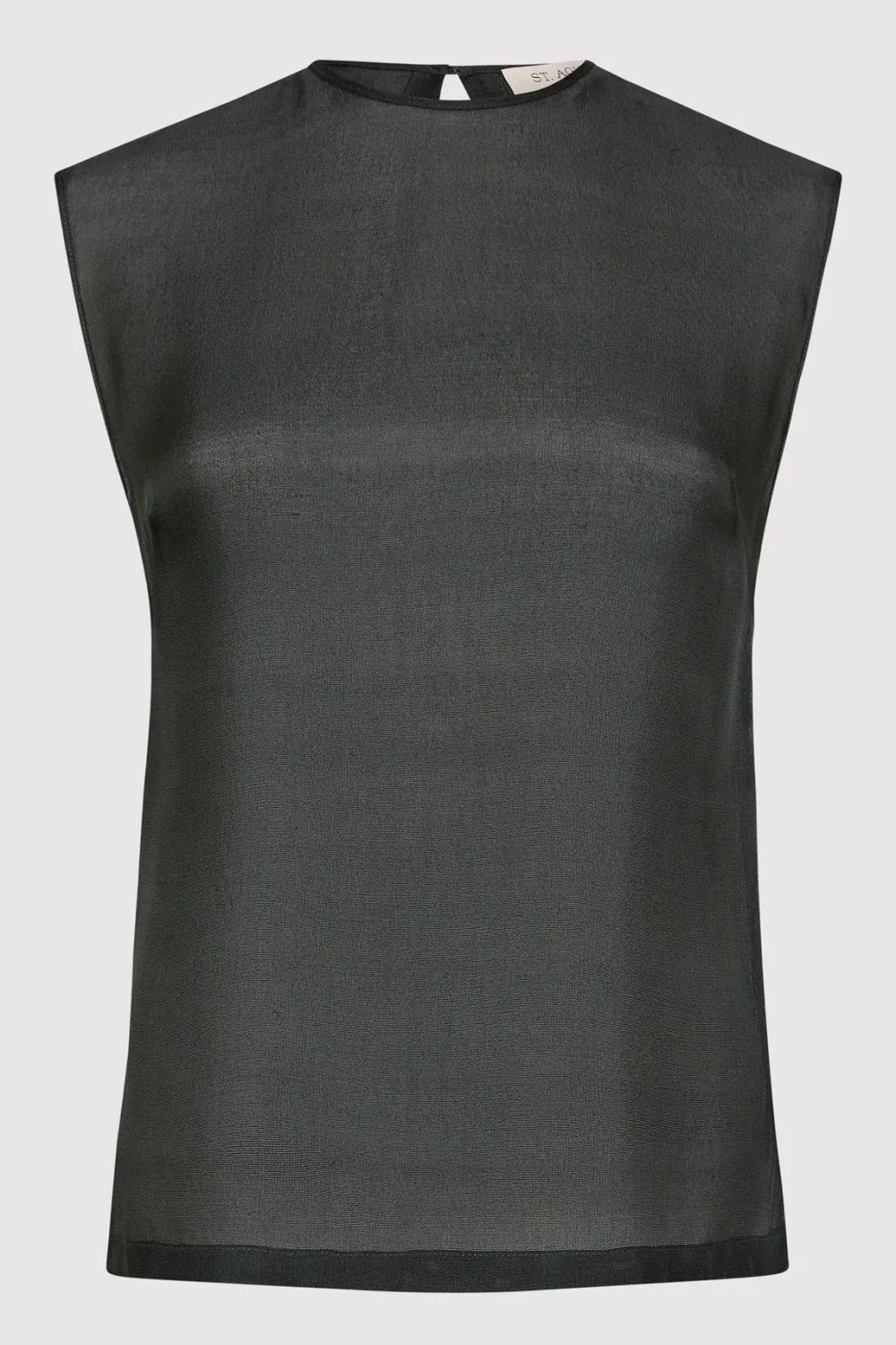 Sheer Silk Gauze Top - Soot|St. Agni Fashion