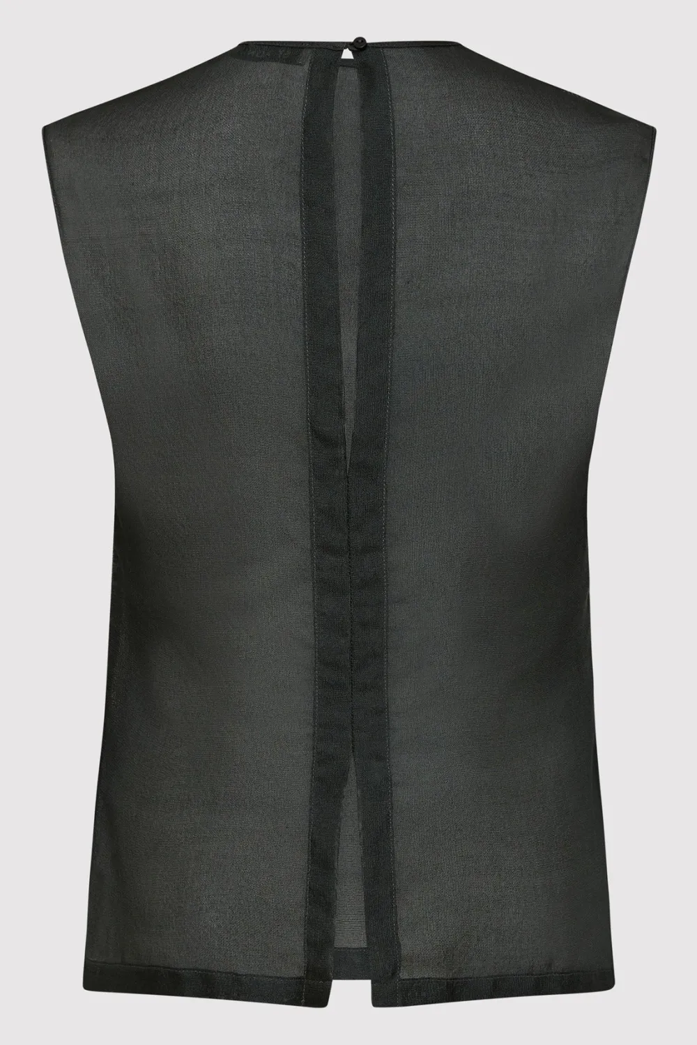 Sheer Silk Gauze Top - Soot|St. Agni Fashion