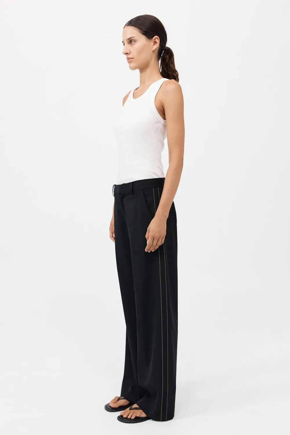 Side Stripe Pants - Black|St. Agni Discount