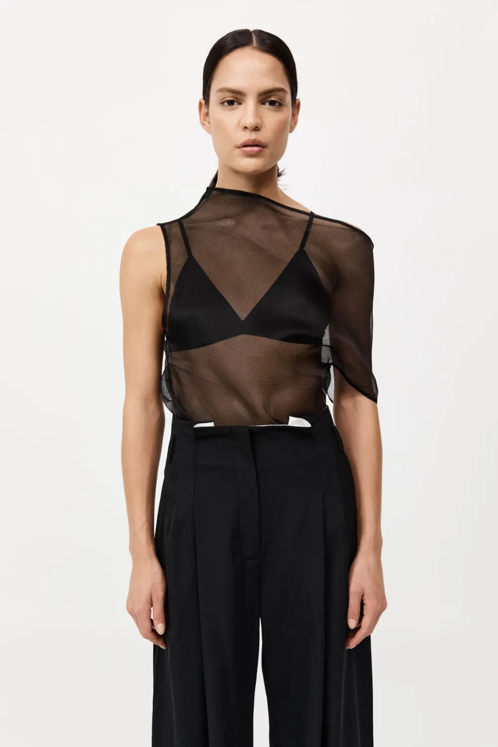 Silk Mesh Top - Black|St. Agni Cheap