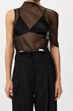 Silk Mesh Top - Black|St. Agni Cheap