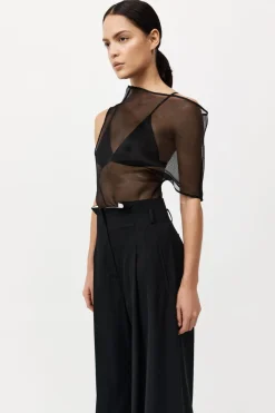 Silk Mesh Top - Black|St. Agni Cheap