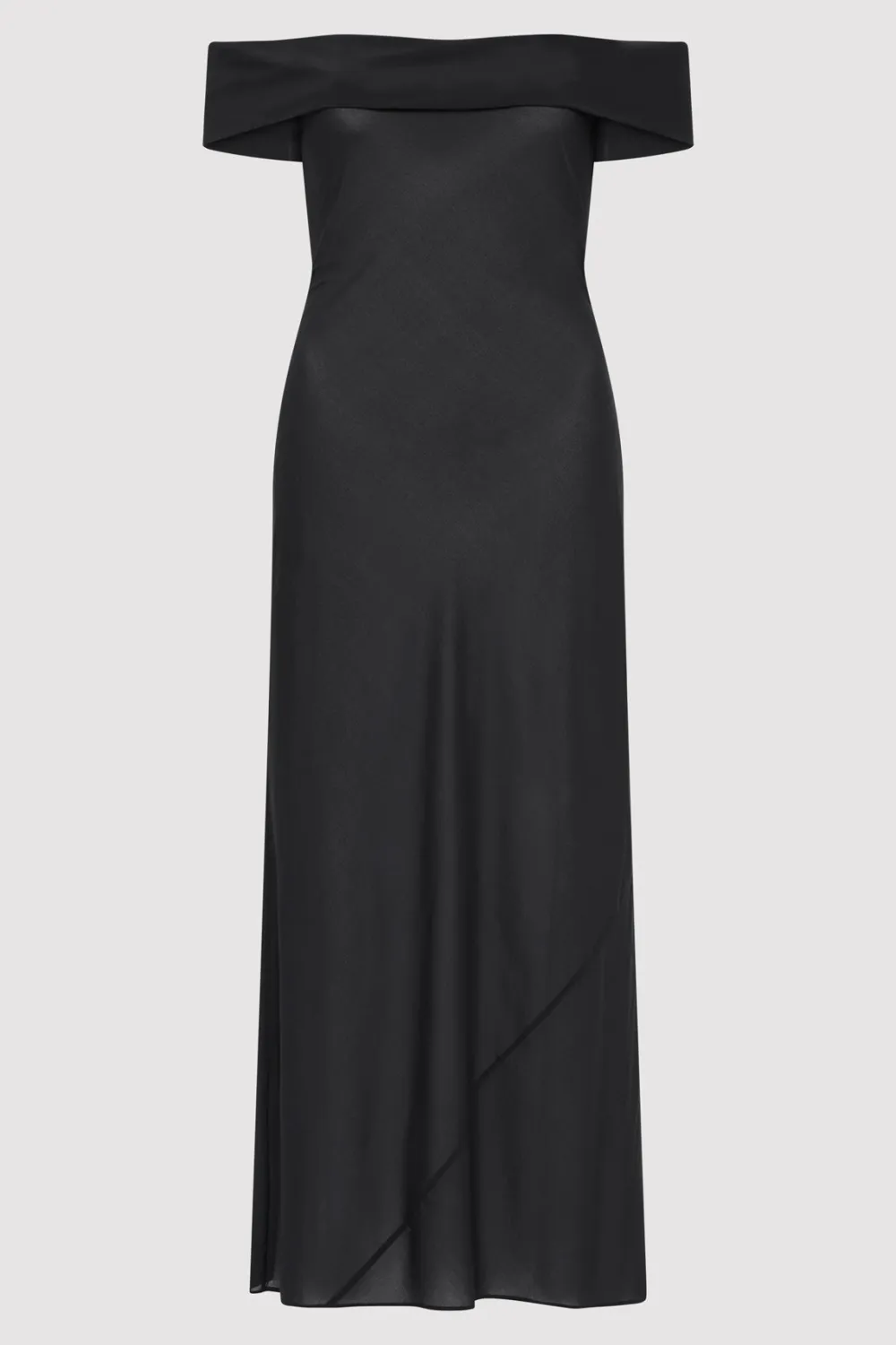Silk Off Shoulder Dress - Black|St. Agni Online