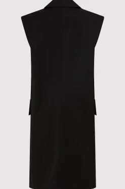 Sleeveless Tailored Blazer - Black|St. Agni Best
