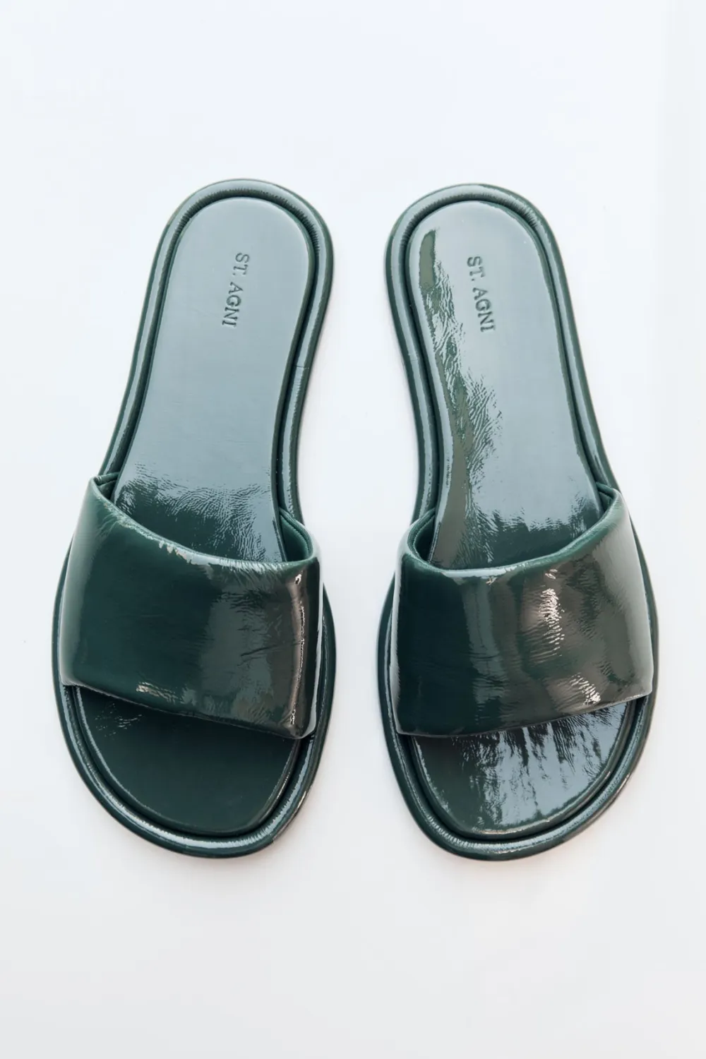 Soft Slipper - Patent Deep Green|St. Agni Outlet