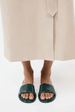 Soft Slipper - Patent Deep Green|St. Agni Outlet