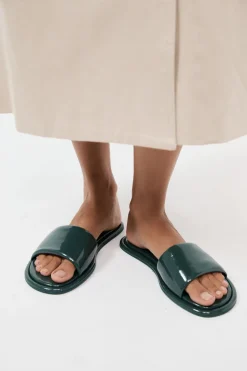 Soft Slipper - Patent Deep Green|St. Agni Outlet