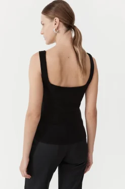 Square Neck Knit Singlet -|St. Agni Best Sale