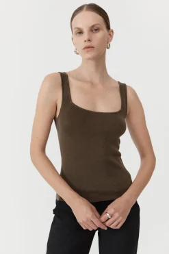 Square Neck Knit Singlet -|St. Agni Store