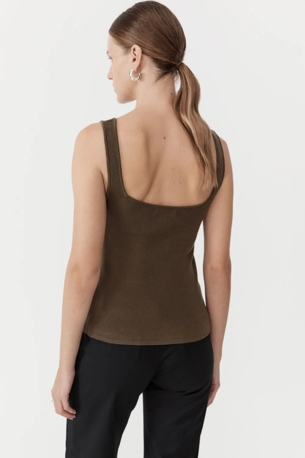 Square Neck Knit Singlet -|St. Agni Store