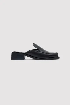Square Toe Mule - Black|St. Agni Cheap