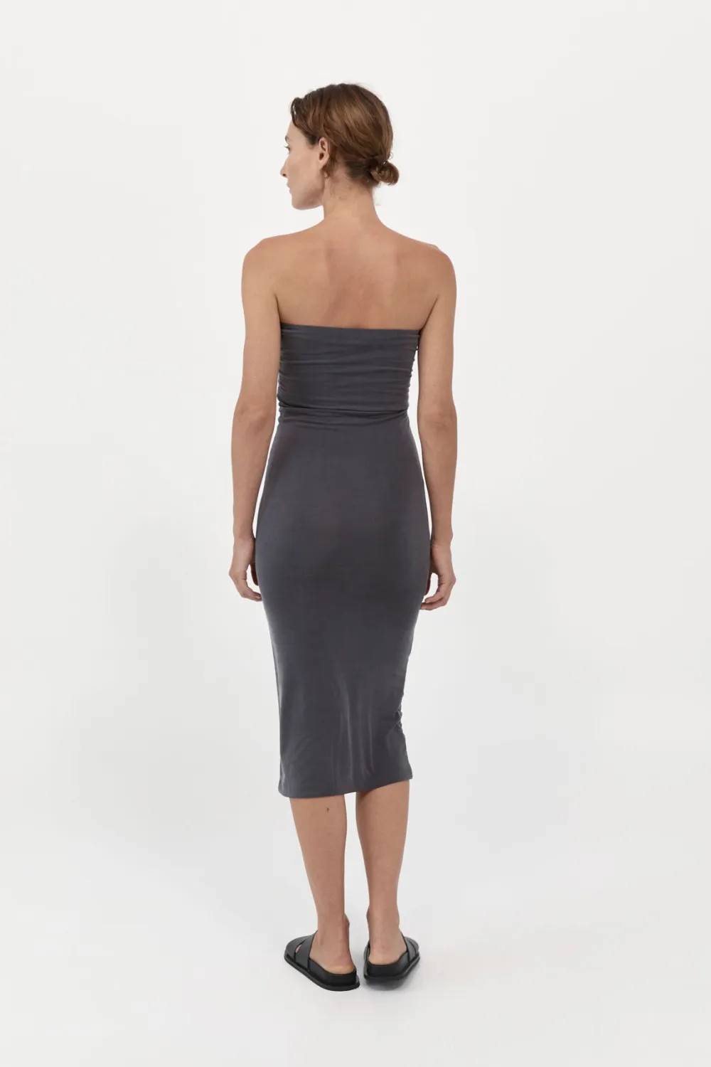 Strapless Jersey Midi Dress - Graphite|St. Agni Clearance